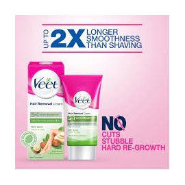 Veet Hair Removal Cream 25gm Dry Skin for Body & Legs, Get Salon-like Silky Smooth Skin with 5 in 1 Skin Benefits, 2 image