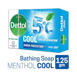 Dettol Soap Cool 125gm Bathing Bar, Soap with Crispy Menthol