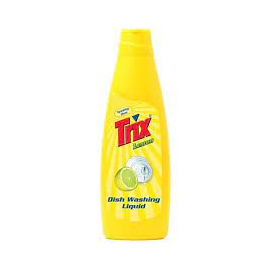 Trix Dishwashing Liquid 250ml Refill Lemon Fragrance for Scratch-Free Sparkling Clean Dishes, removes grease stains with power-rich thick foam