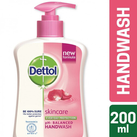 Dettol Handwash Skincare 200ml Pump, pH-Balanced Liquid Soap with Moisturizers