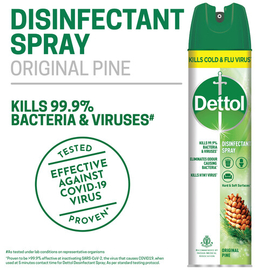 Dettol Disinfectant Spray Original Pine Fragrance 51tk Off Sanitizer for Hard & Soft Surfaces 225ml