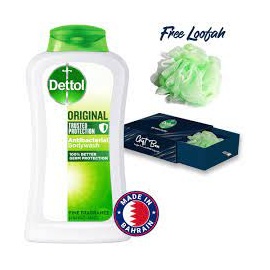 Dettol Antibacterial Body Wash Loofah Free Shower Gel Original Pine Fragrance with Trusted Protection 250ml