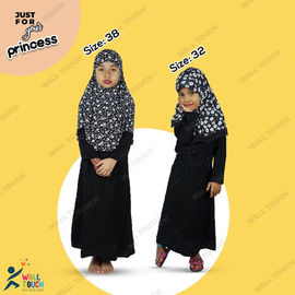 New Collection Borka Party Borka with Hijab Full Set For 2-8 years Girl, Size: 32