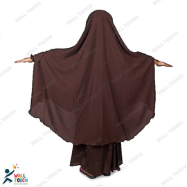Khimar / Kheemar Borka Adjusted Niqab Hijab With Skirt Full Set For 4-6 years Girl (Dubai Cherry Cloth), Baby Dress Size: 4- 6 years, 5 image