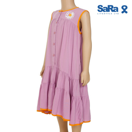 SaRa Girl's Frock (GFR31YKG-Smoky Grape), Baby Dress Size: 6-7 years, 2 image