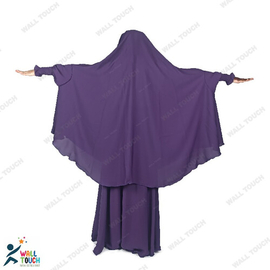 Khimar / Kheemar Borka Adjusted Niqab Hijab With Skirt Full Set For 4-6 years Girl (Dubai Cherry Cloth), Baby Dress Size: 4- 6 years, 7 image