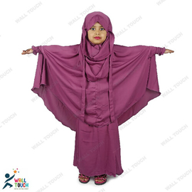 Khimar / Kheemar Borka Adjusted Niqab Hijab With Skirt Full Set For 4-6 years Girl (Dubai Cherry Cloth), Baby Dress Size: 4- 6 years, 11 image