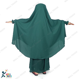 Khimar / Kheemar Borka Adjusted Niqab Hijab With Skirt Full Set For 4-6 years Girl (Dubai Cherry Cloth), Baby Dress Size: 4- 6 years, 2 image