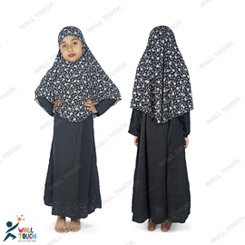 New Collection Borka Party Borka with Hijab Full Set For 2-8 years Girl, Size: 32, 2 image