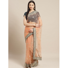 Embroidery Work and Stone Work Saree