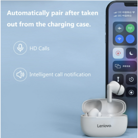 Lenovo HT05 Wireless Bluetooth Earbuds Stereo HiFi Earphones Noise Reduction Headphones Touch Control For Android IOS IPX5 (White), 2 image