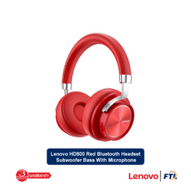 Lenovo HD800 Red Bluetooth Gaming Headset Subwoofer Bass Stereo Sports Earphone with Mic
