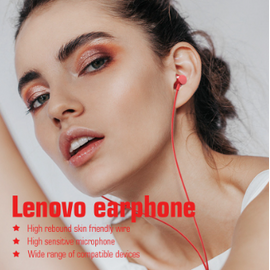 Lenovo HF130 In-Ear Wired Earphone Heavy Subwoofer Stereo Wired Headset 3.5mm Sports Headphone with Mic White, 3 image