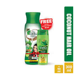 Vatika Enriched Coconut Hair Oil (Free Vatika Hair Fall Control Shampoo 90 ml) 300ml