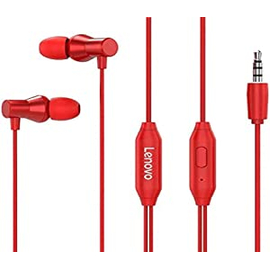 Lenovo HF130 Wired Earphones with Microphone - Red