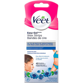 Veet Easy Gel Bikini & Underarm Wax Strips upto 28 Days of Smoothness Normal Skin