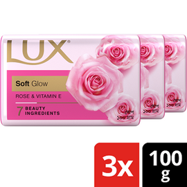 Lux Soap Bar Soft Glow 100gX3 Multipack