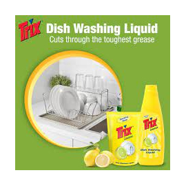 Trix Dishwashing Liquid 1L Bottle Lemon Fragrance for Scratch-Free Sparkling Clean Dishes, removes grease stains with power-rich thick foam, 2 image