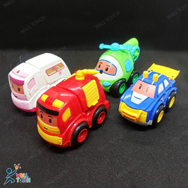 4 Pcs Food Grade Mini Plastic Pull and Back Car Set For Toddlers Kids Gift