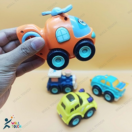4 Pcs Food Grade Mini Plastic Pull and Back Car Set For Toddlers Kids Gift, 5 image