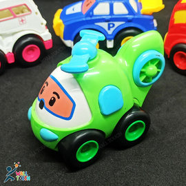 4 Pcs Food Grade Mini Plastic Pull and Back Car Set For Toddlers Kids Gift, 4 image