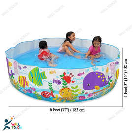 Kids Baby Children Inflatable Swimming Pool Bath Tub Portable Outdoor Summer Water Fun Play Toy (6 Feet / 5 Feet), 8 image
