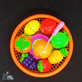 8  Pcs Play Food Toys Cutting Fruit & Vegetable Cutter Set With Basket Cooking Food Play Kitchen Kits Early Educational Toys For Kids, 4 image