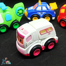 4 Pcs Food Grade Mini Plastic Pull and Back Car Set For Toddlers Kids Gift, 6 image