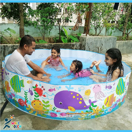 Kids Baby Children Inflatable Swimming Pool Bath Tub Portable Outdoor Summer Water Fun Play Toy (6 Feet / 5 Feet), 4 image
