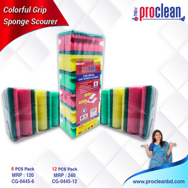 Colorful Grip Sponge Scourer 6pcs