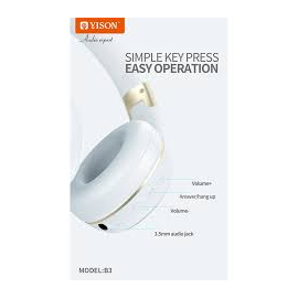 Yison B3- White High Bass Headset Headphones, 2 image
