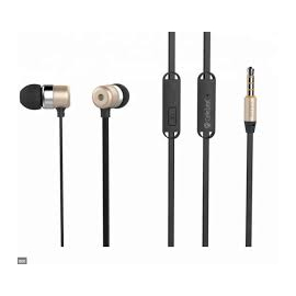 Yison G2 Flat Wire Metal Earphone In-Ear Style Super Bass 3.5mm With Mic Gold