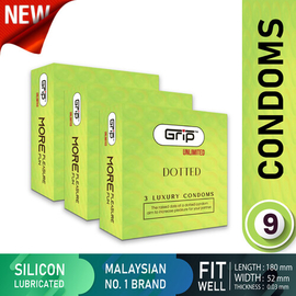 Grip Unlimited Dotted Condom for Men (3 pack) (9 psc)