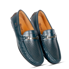 SSB Buckle Genuine Leather Loafers for Men SB-S151 Navy, Size: 39