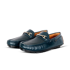 SSB Buckle Genuine Leather Loafers for Men SB-S151 Navy, Size: 39, 2 image