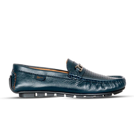 SSB Buckle Genuine Leather Loafers for Men SB-S151 Navy, Size: 39, 3 image