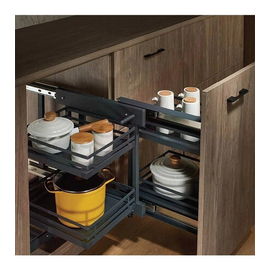 WELLMAX Kitchen Storage System Magic Corner Basket