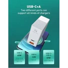Ldnio A2620C 65W PD USB C Portable Fast Charging Universal Type C Mobile Notebook Wall Charger Laptop Adapter, 3 image