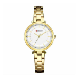 CURREN 9054 Quartz Bracelet Watch for Women-Golden and White