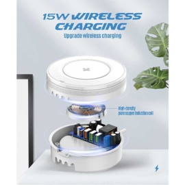 LDNIO AW003 32W Custom Mobile Phone Fast Wireless Charger PD QC3.0 +2 USB-A Turbo Power Engine, 4 image