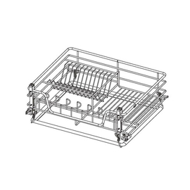 WELLMAX Kitchen Cabinet Multi-Functional and Economic 4 Side Bowls and Plates Drawer Basket