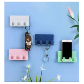 Mobile Phone Holders Phone Charger Wall Mounted 4 Hooks