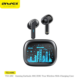 Awei T53 ANC TWS Wireless Earbuds Bluetooth 5.3 HiFi Music Active Noice Reduction + ENC HD Call Headset