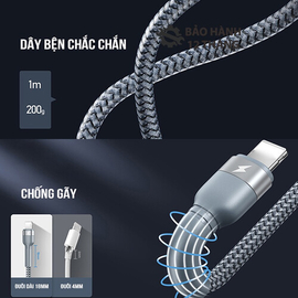 Remax Jany Series RC-124i Lightning Charging & Data Cable  Aluminum Alloy 2.1A 1M For iPhone, 4 image