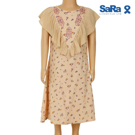 SaRa Girls Frock (GFR393FEK-OFF WHITE), Baby Dress Size: 2-3 years