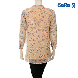 SaRa Ladies Fashion Tops (WFT492YJB-Brown print), Size: S, 3 image