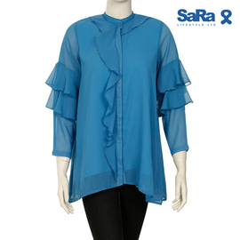 SaRa Ladies Fashion Tops (WFT502YJ-Blue), Size: S