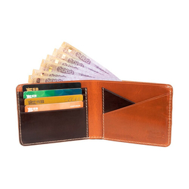 Oil Pull Up Leather Striped Wallet SB-W150, 2 image