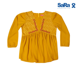 SaRa Girls Tops (GFT23FFG-Gold), Baby Dress Size: 8-9 years