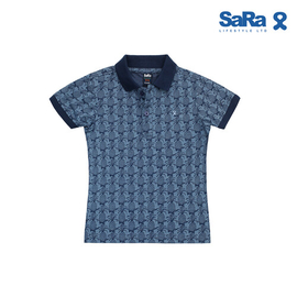 SaRa Boys Polo Shirt (BPO92FKB-sky print), Baby Dress Size: 7-8 years